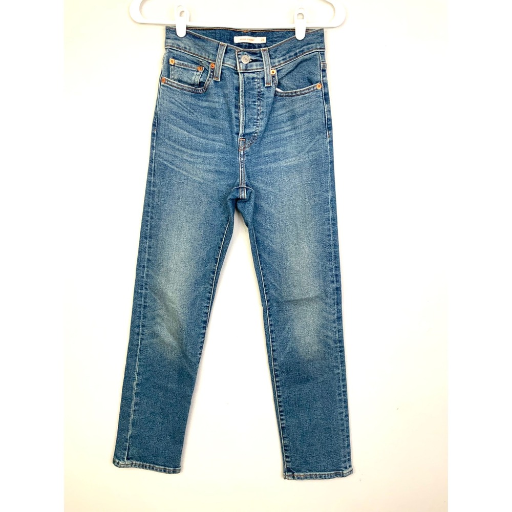 Levi's Women's Sz 24 Wedgie Straight High Rise Button Fly Blue Jeans